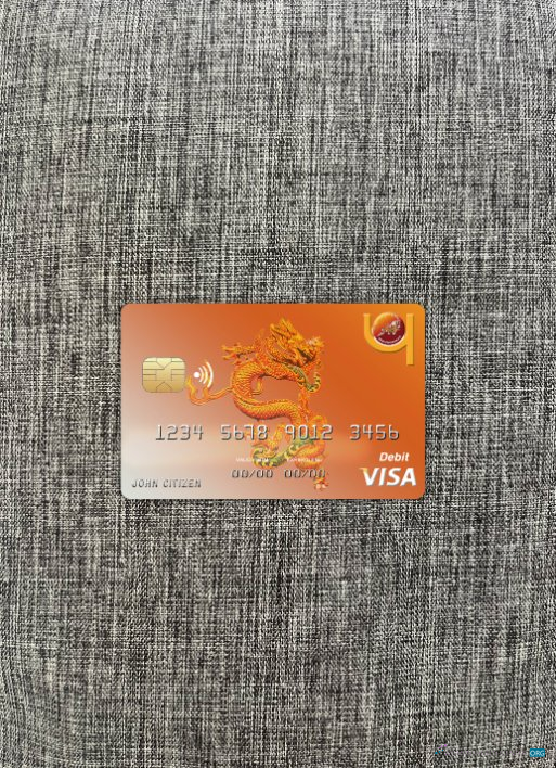 Download Bhutan Druk PNB bank visa card photolook front Photoshop template